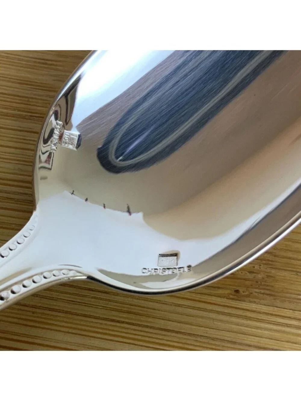 Christofle France Perles Silverplate Teaspoon Discontinued Flatware New